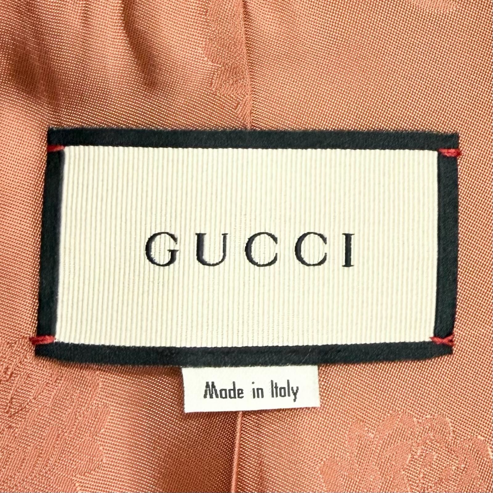 Gucci Cotton Logo Button Sleeveless Coat Long Gilet Vest Brown 40 — view 7