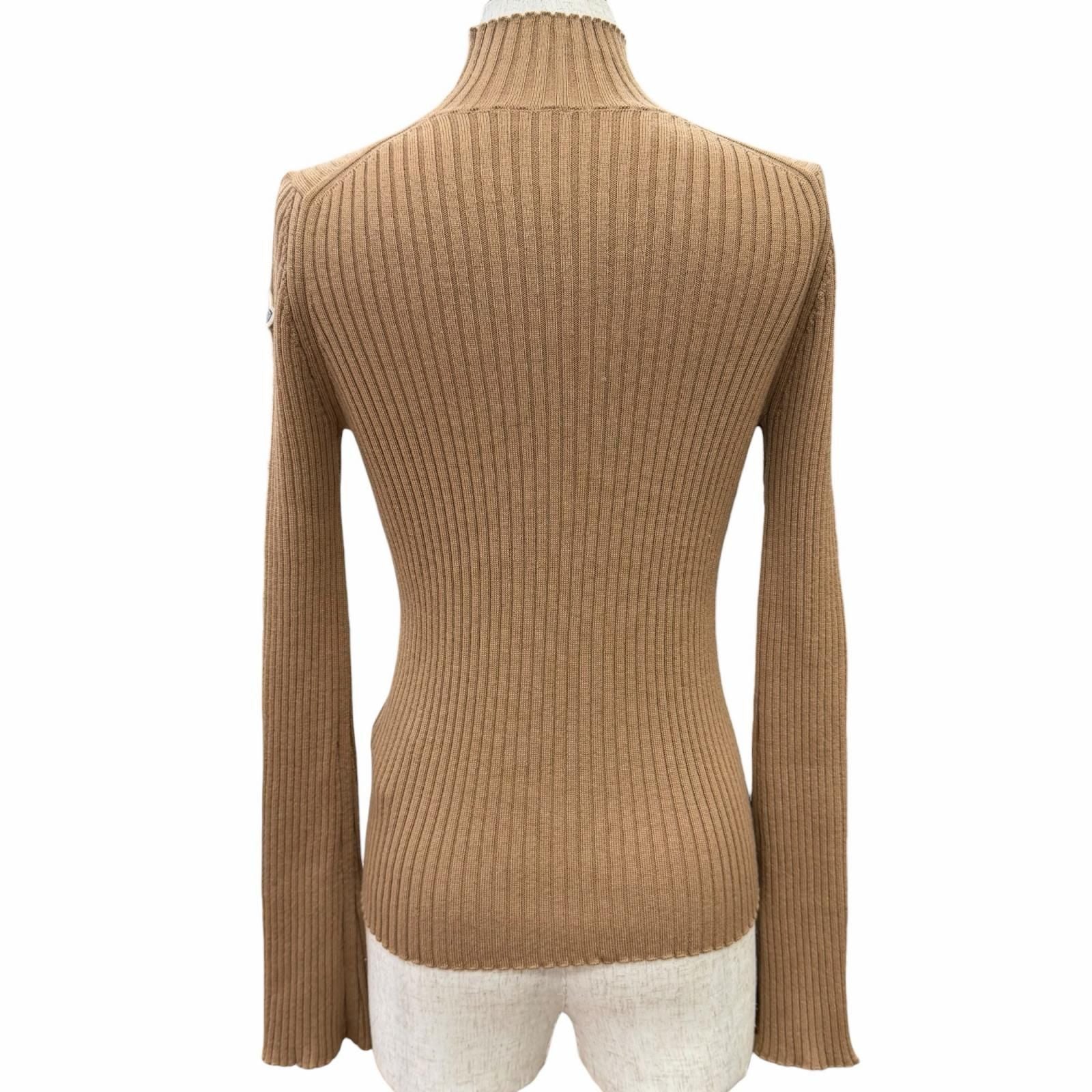 Bvlgari Moncler Dolcevita Wool Logo Patch High Neck Long Sleeve Rib Knit — view 3