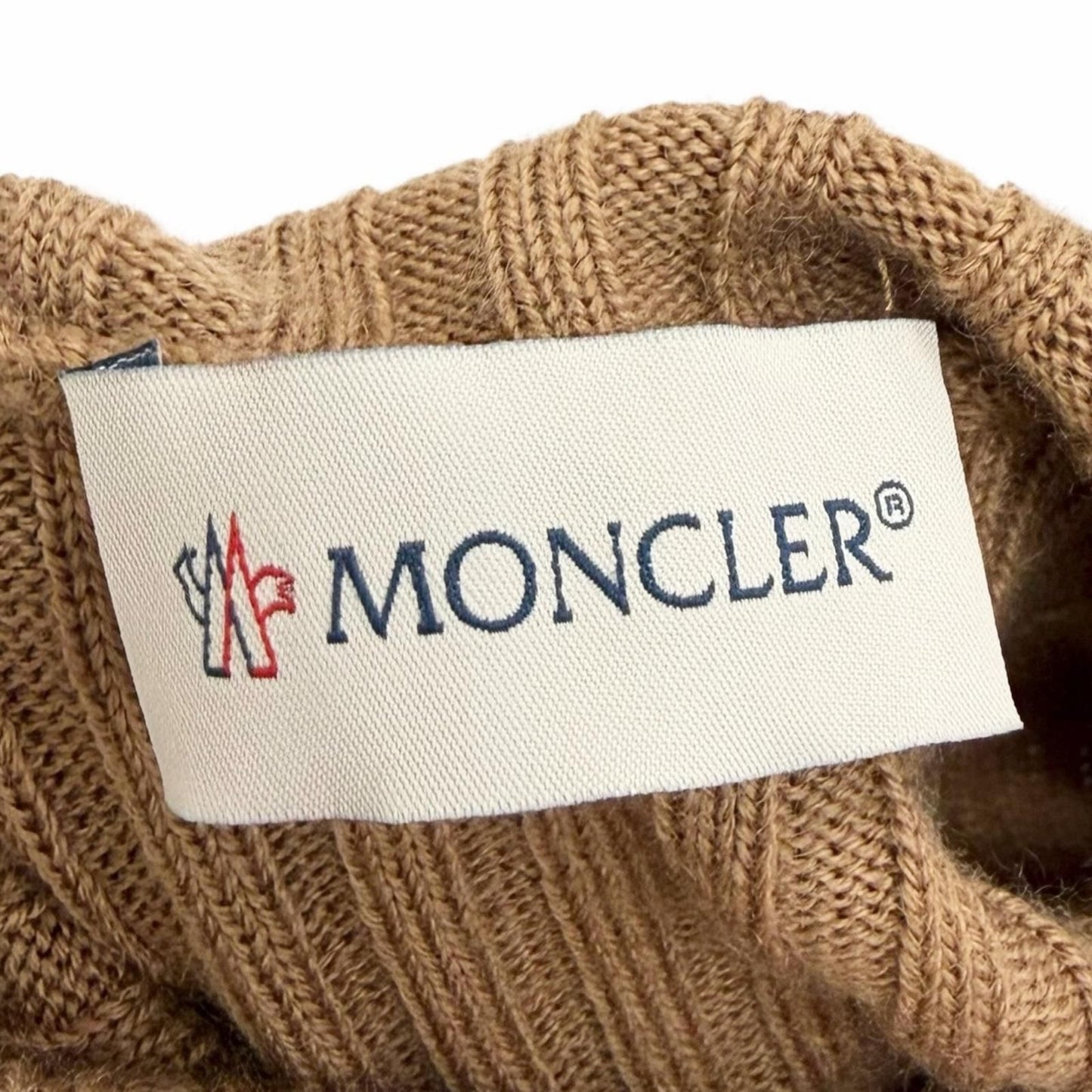 Bvlgari Moncler Dolcevita Wool Logo Patch High Neck Long Sleeve Rib Knit — view 6