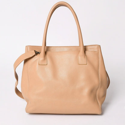 Chanel Executive Tote Bag CC Logo Turnlock Calfskin Beige — view 2