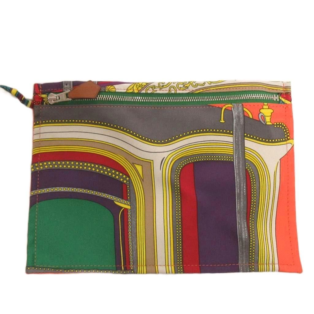 Hermes Silky City PM Shoulder Bag with Crossbody Pouch Allover Pattern Multi — view 5