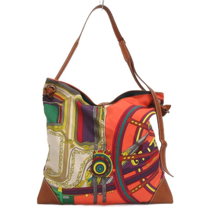 Hermes Silky City PM Shoulder Bag with Crossbody Pouch Allover Pattern Multi