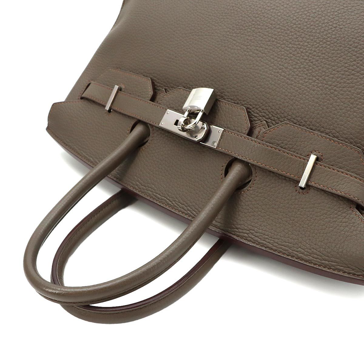 Hermes Birkin 35 Taurillon Clemence Etain Hand Bag Silver — view 6