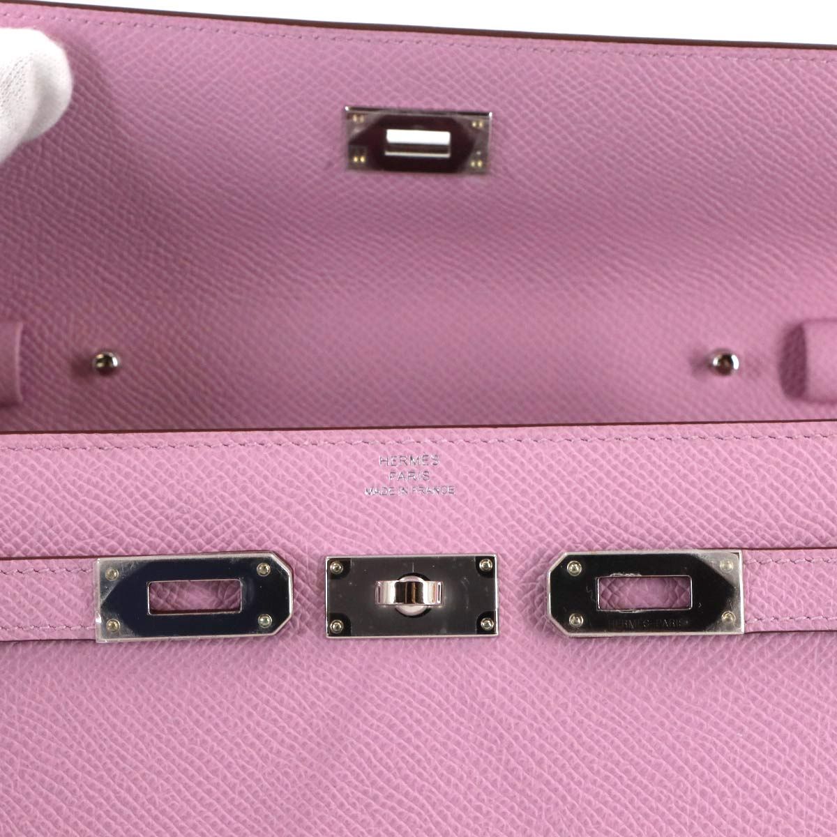 Hermes Kelly Tougo Shoulder Wallet Bifold Epsom Mauve Sylvestre — view 9