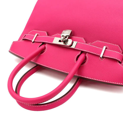 Hermes Birkin 30 Epsom Rose Tyrian Hand Bag Silver — view 6