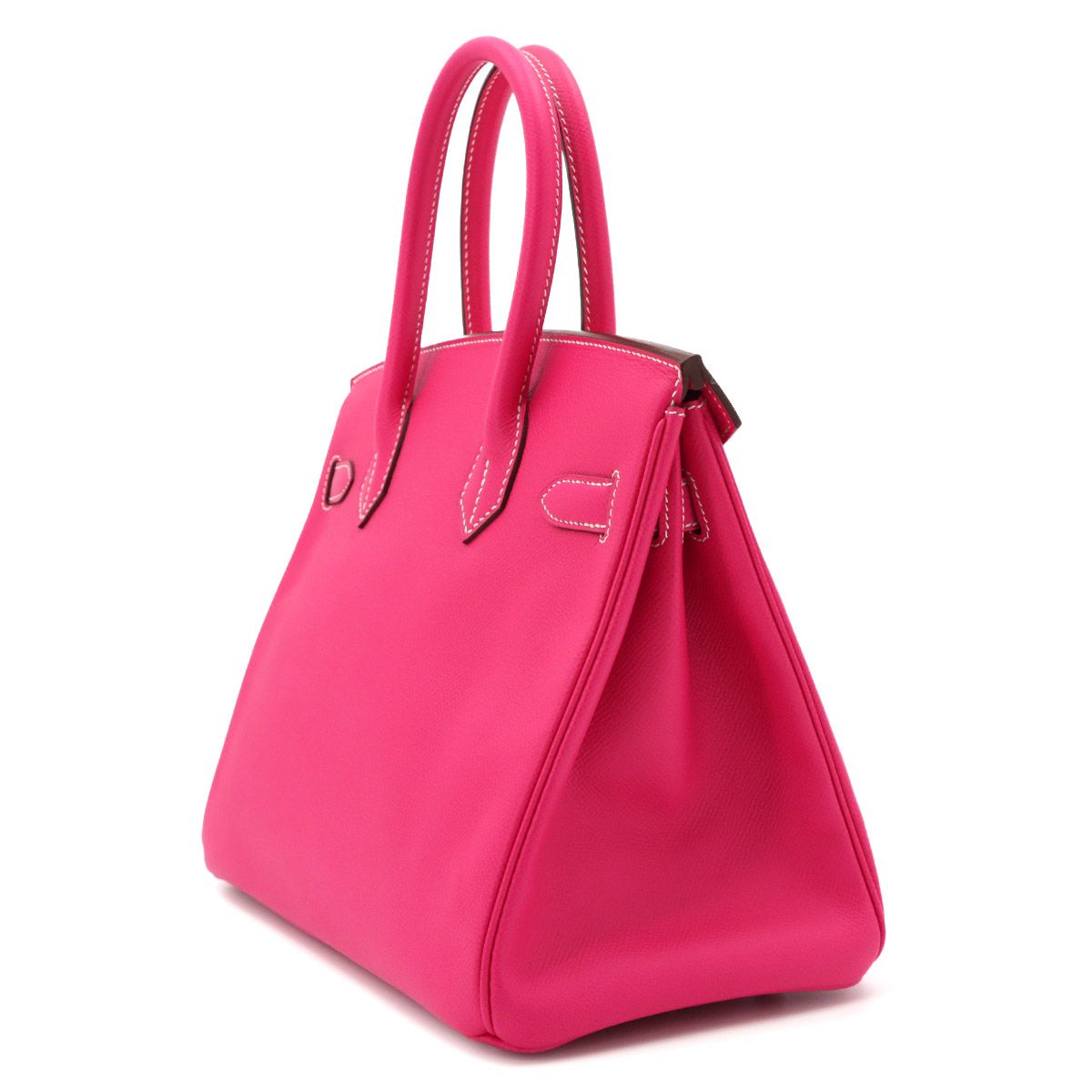 Hermes Birkin 30 Epsom Rose Tyrian Hand Bag Silver — view 4
