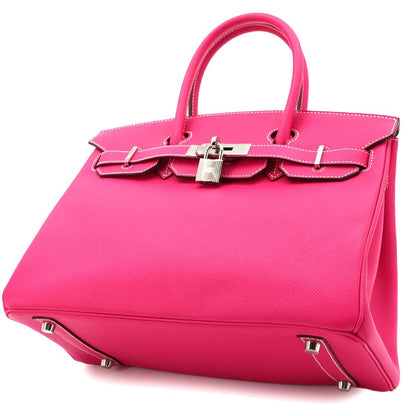 Hermes Birkin 30 Epsom Rose Tyrian Hand Bag Silver — view 9