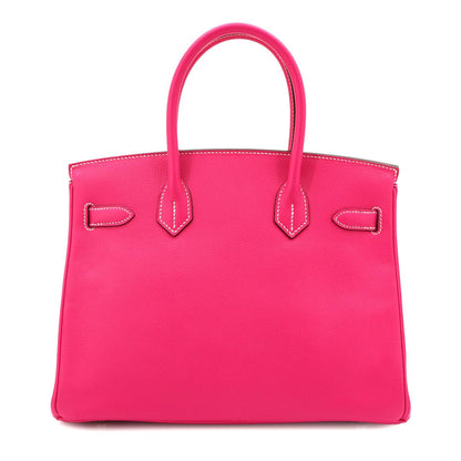 Hermes Birkin 30 Epsom Rose Tyrian Hand Bag Silver — view 3