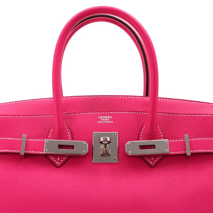 Hermes Birkin 30 Epsom Rose Tyrian Hand Bag Silver — view 8