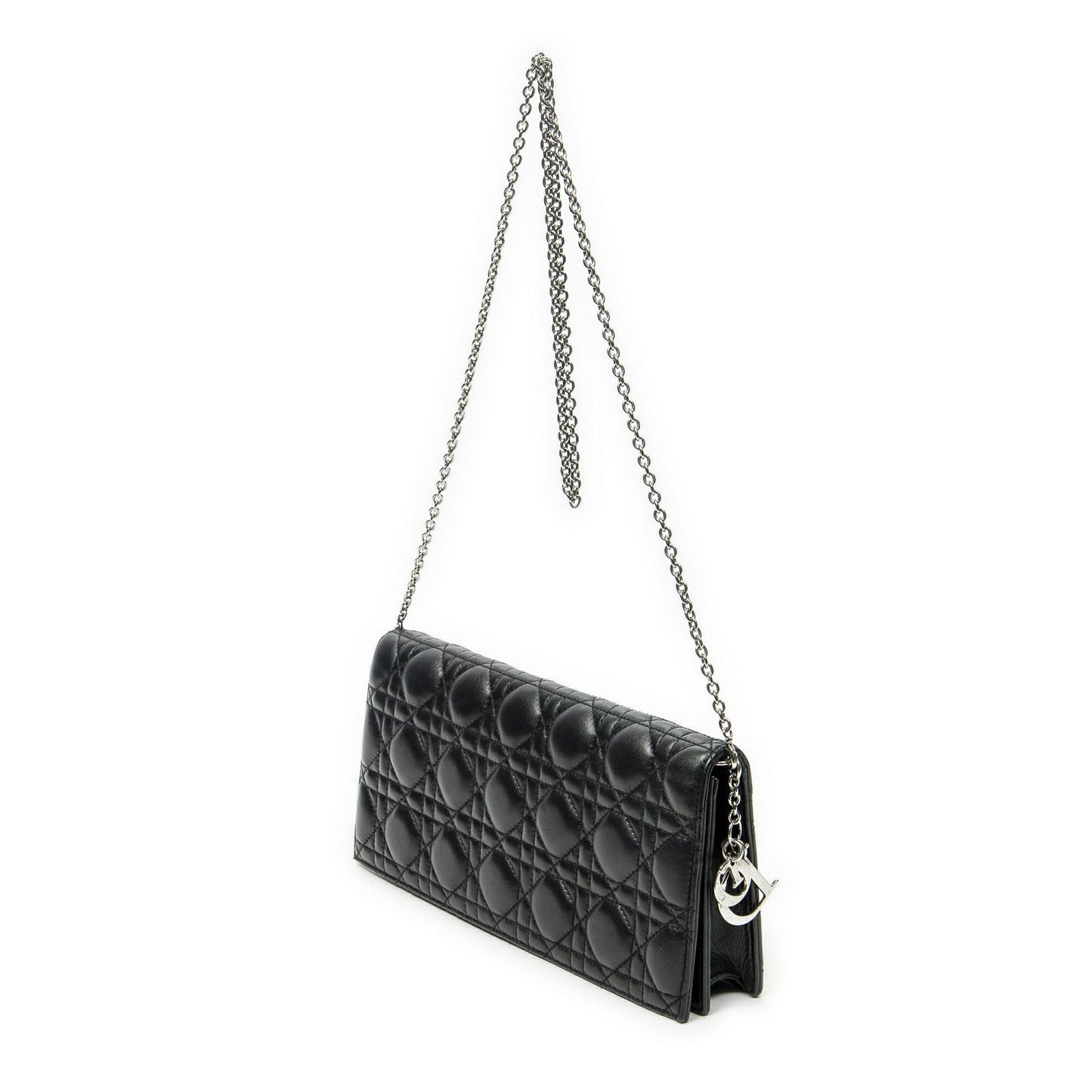 Dior Lady Dior Chain Clutch Black Canada Lambskin Leather — view 2