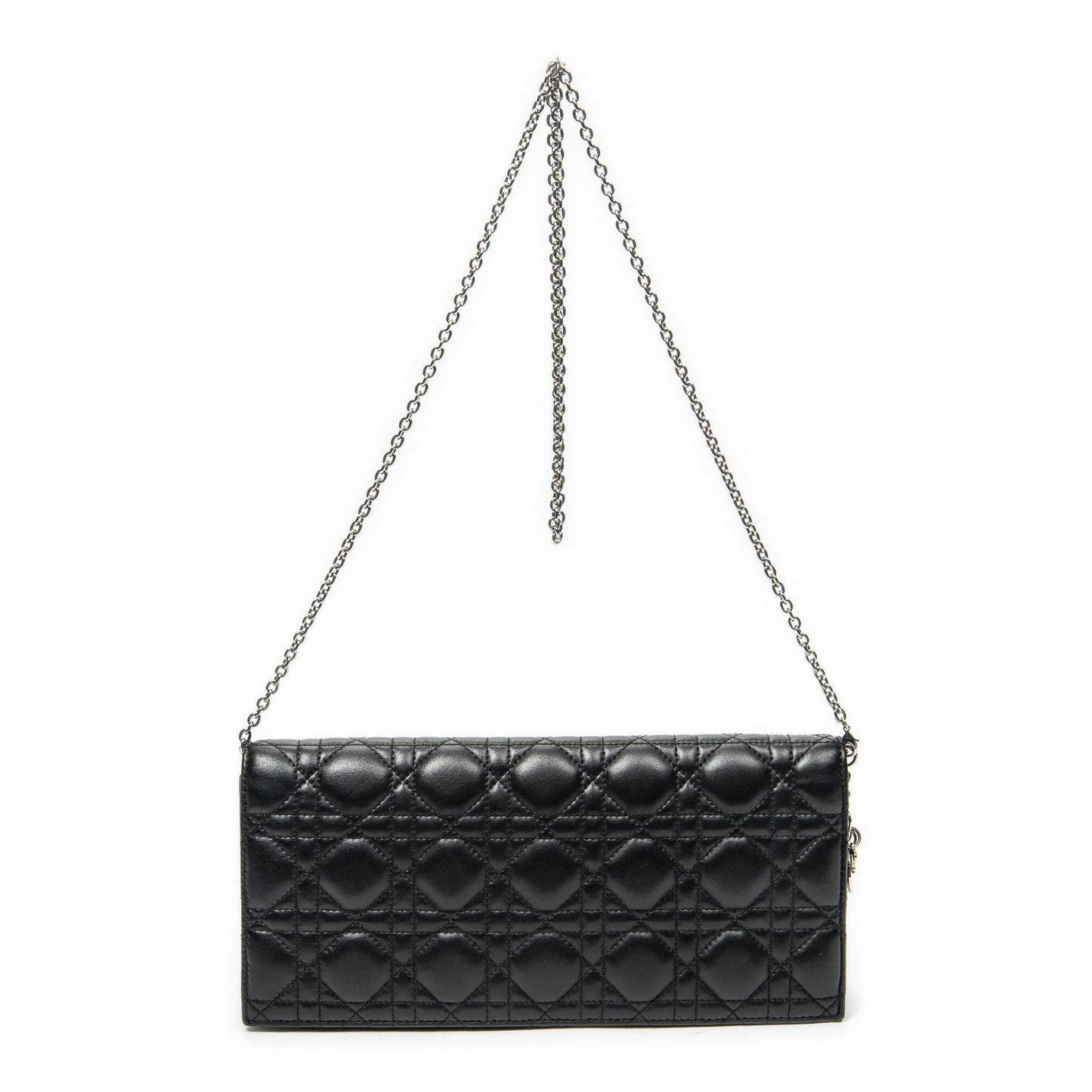 Dior Lady Dior Chain Clutch Black Canada Lambskin Leather