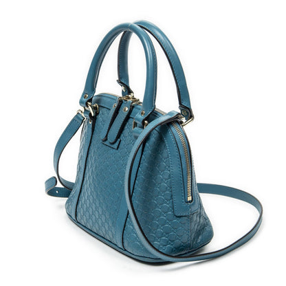 Gucci Mini Dome Tote Teal Micro Guccissima Leather — view 2