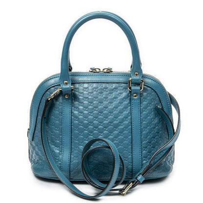 Gucci Mini Dome Tote Teal Micro Guccissima Leather — view 5