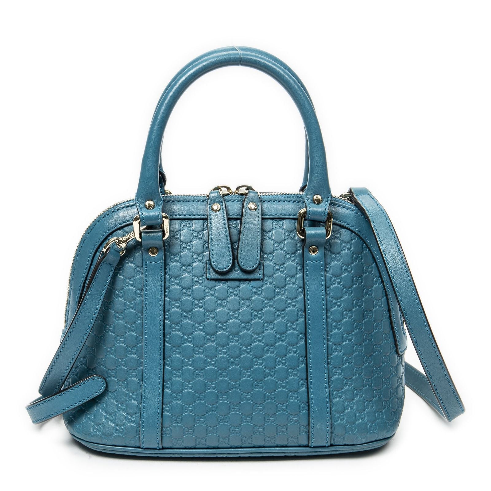 Gucci Mini Dome Tote Teal Micro Guccissima Leather