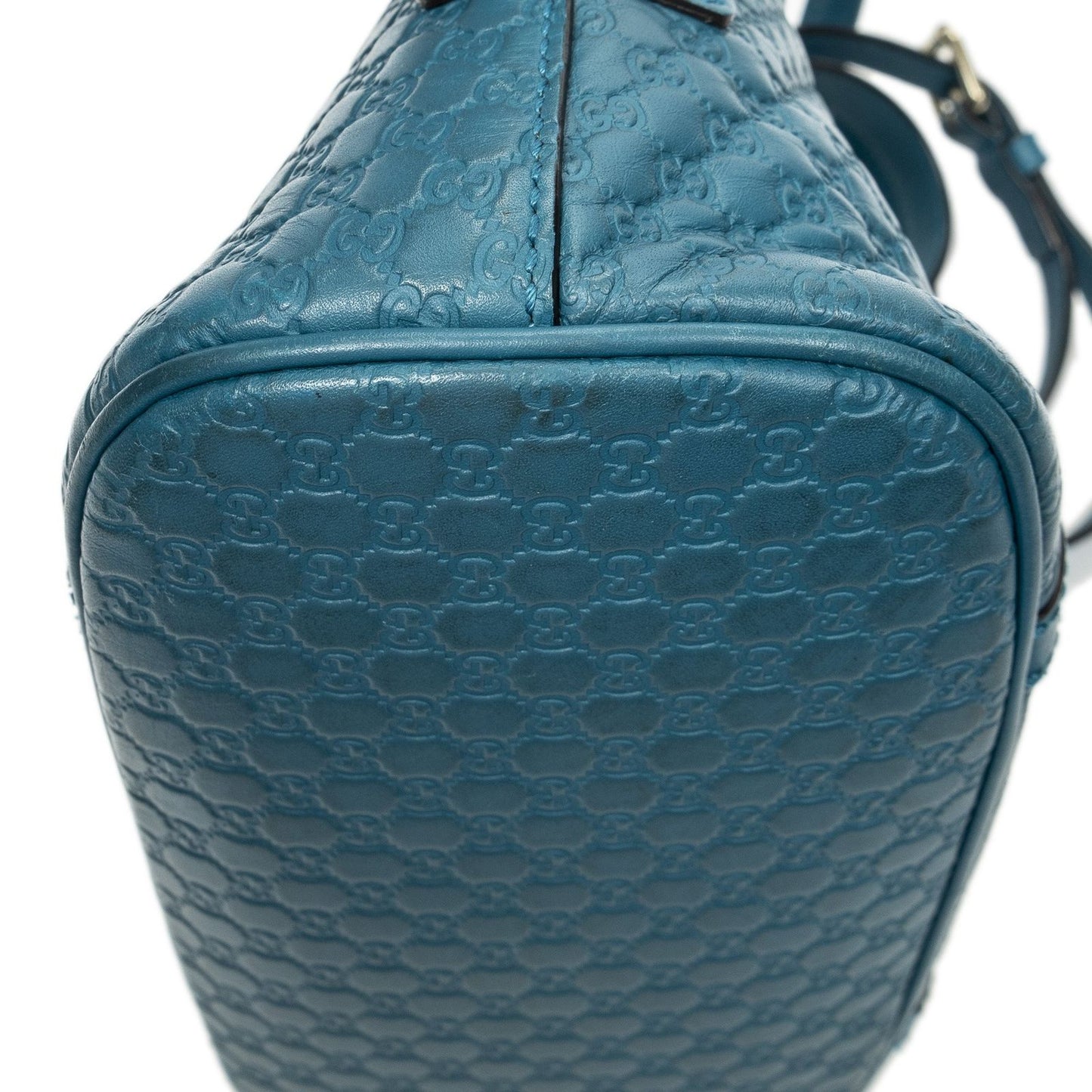 Gucci Mini Dome Tote Teal Micro Guccissima Leather — view 7