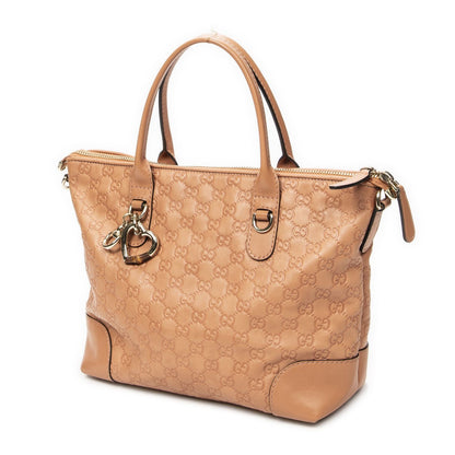 Gucci Bamboo Heart Bit Zip Tote Pink Guccissima — view 2