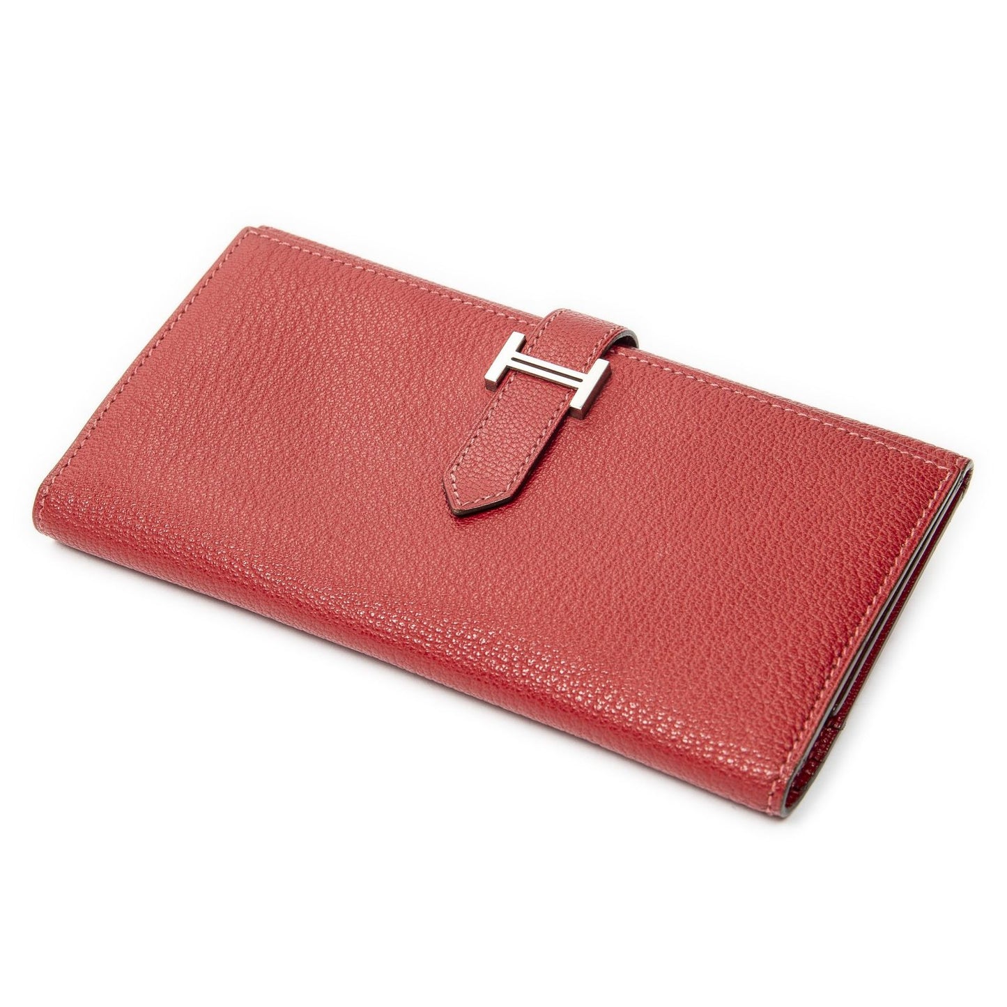 Hermes Bearn Souffle Wallet Red Chable My Sole Leather — view 6