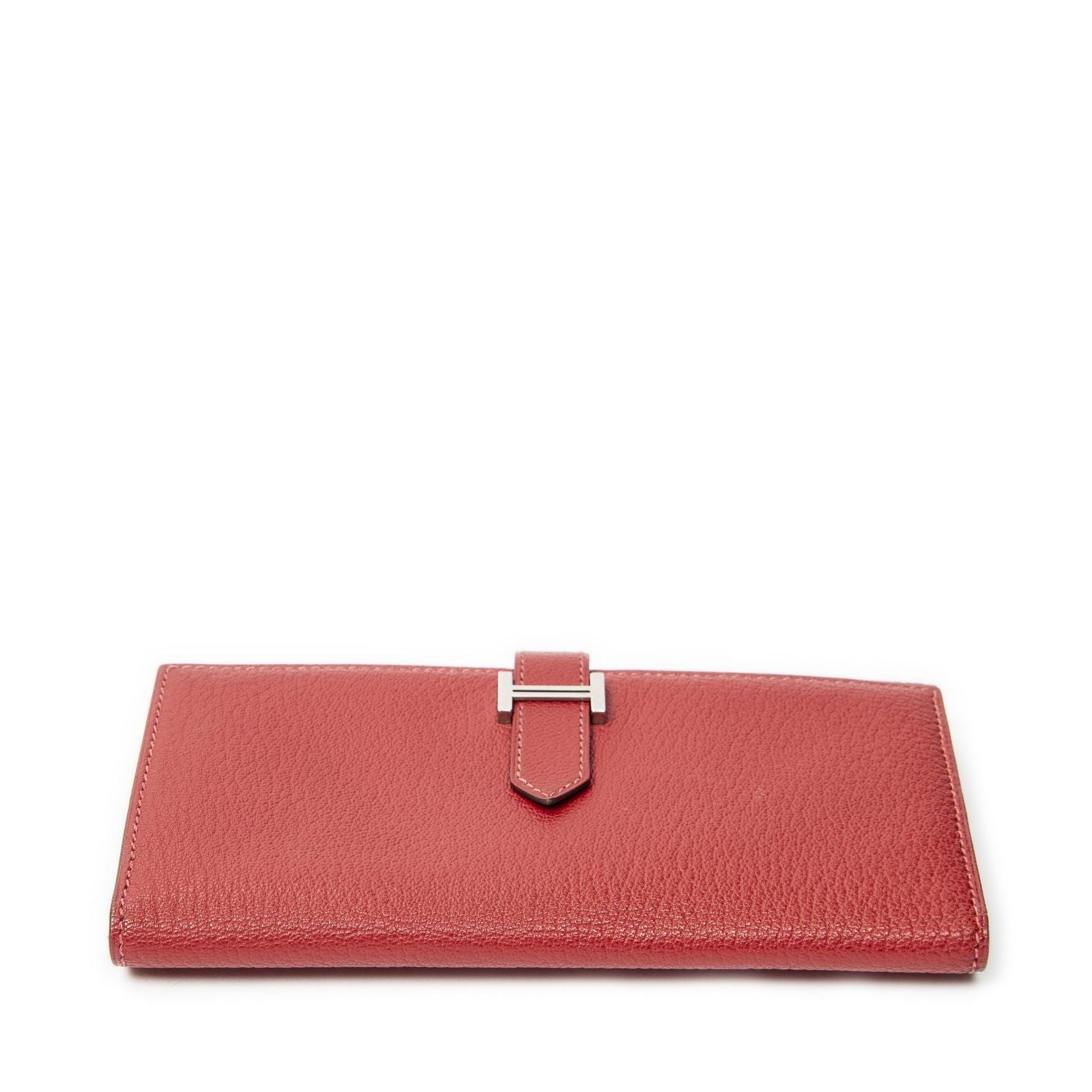 Hermes Bearn Souffle Wallet Red Chable My Sole Leather — view 3