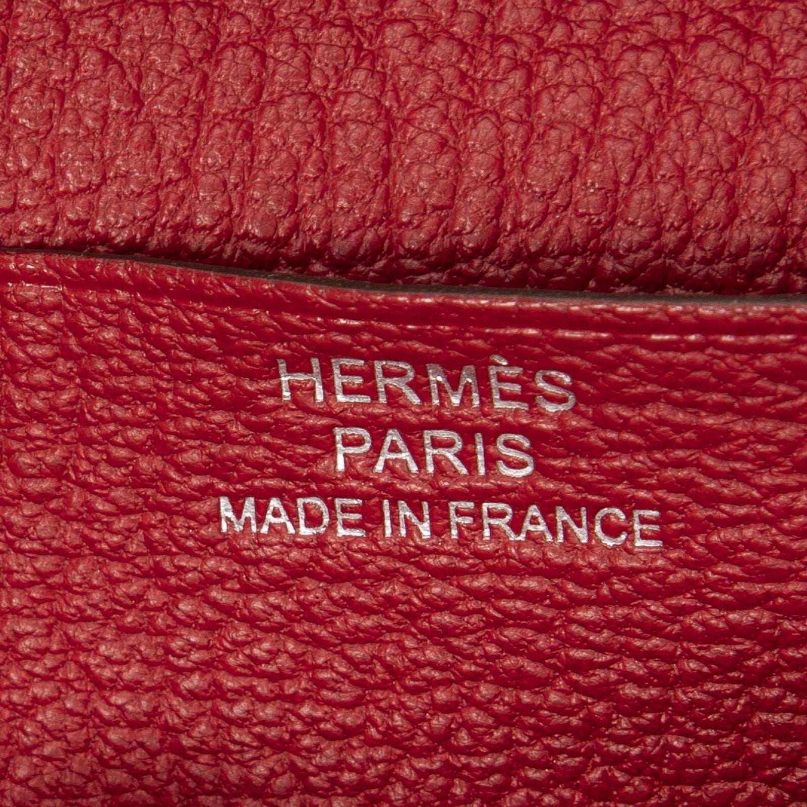 Hermes Bearn Souffle Wallet Red Chable My Sole Leather — view 5