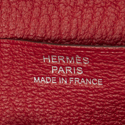 Hermes Bearn Souffle Wallet Red Chable My Sole Leather — view 5