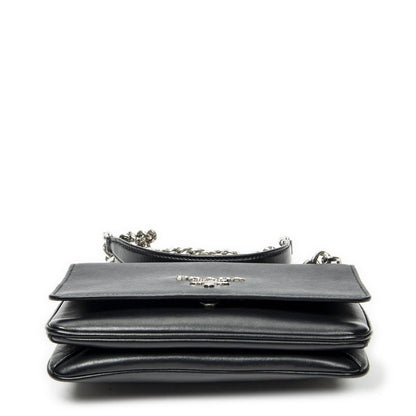 Prada Chain Shoulder Black Saffiano Leather Messenger — view 6