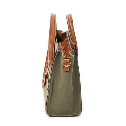 Celine Micro Luggage Brown Green Canvas — view 3