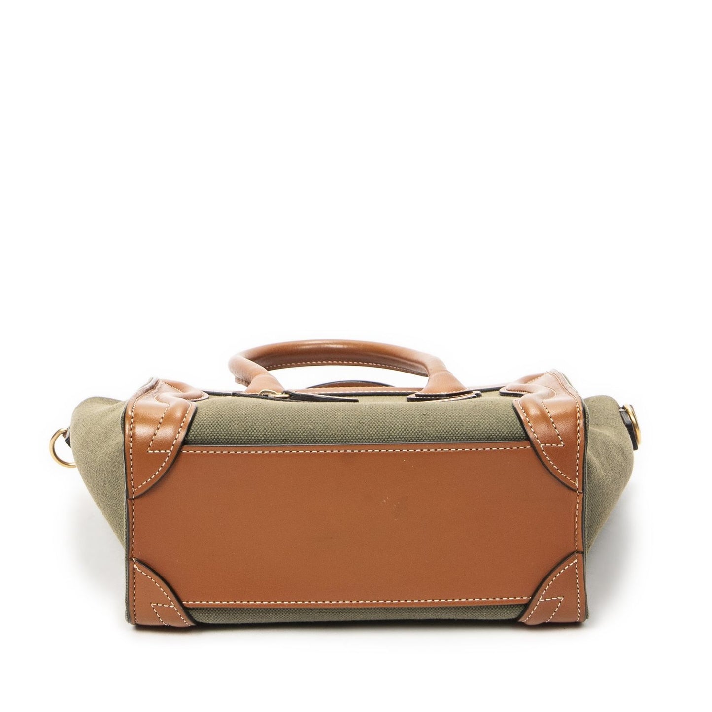 Celine Micro Luggage Brown Green Canvas — view 6