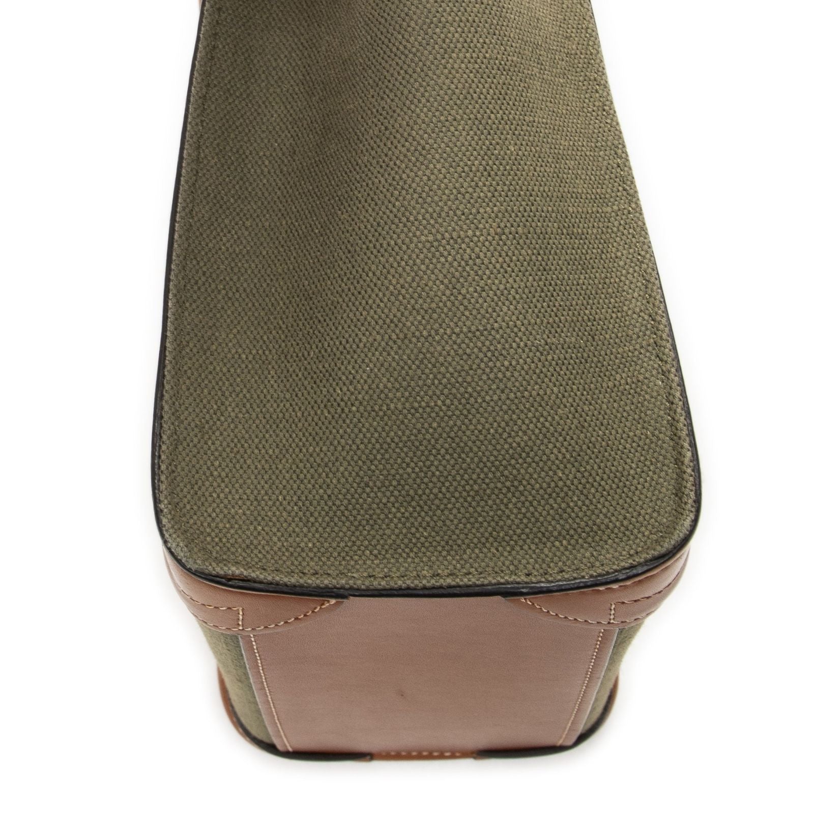 Celine Micro Luggage Brown Green Canvas — view 7