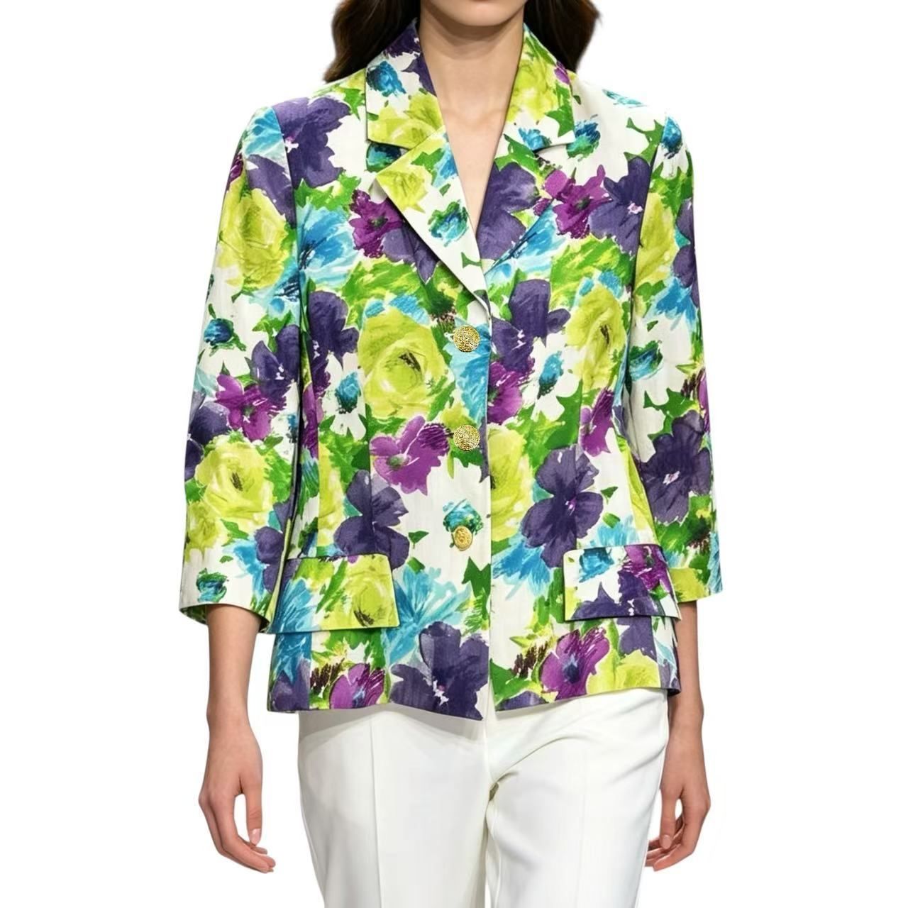 Celine Flower Pattern Multi Color Jacket 40