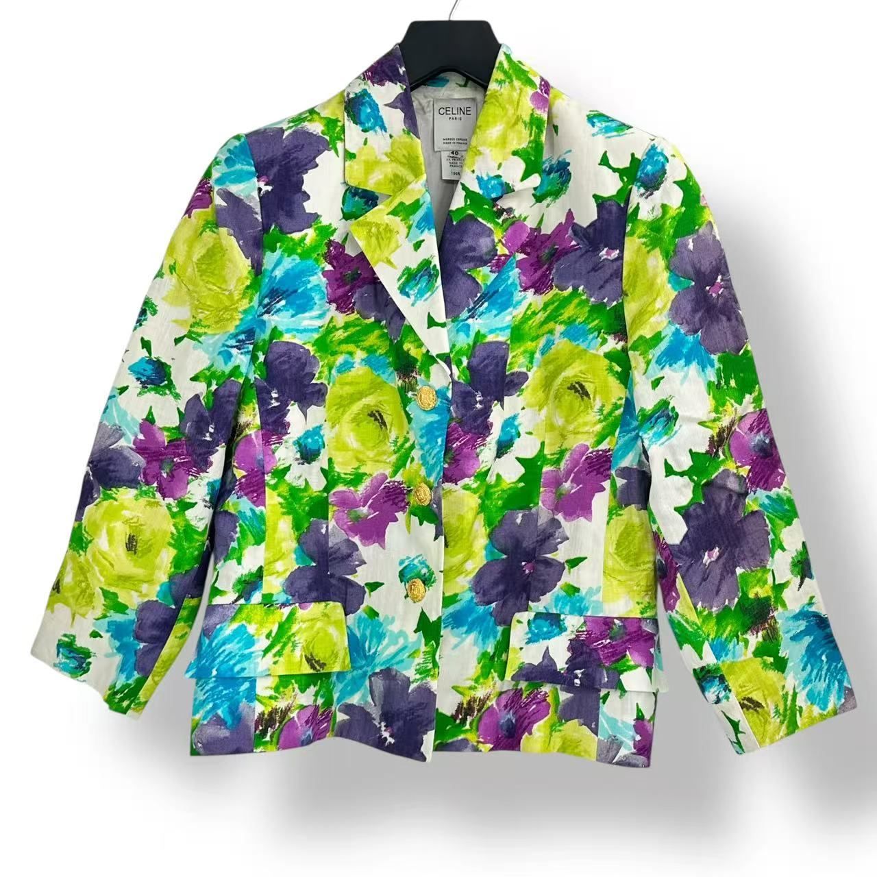 Celine Flower Pattern Multi Color Jacket 40 — view 2