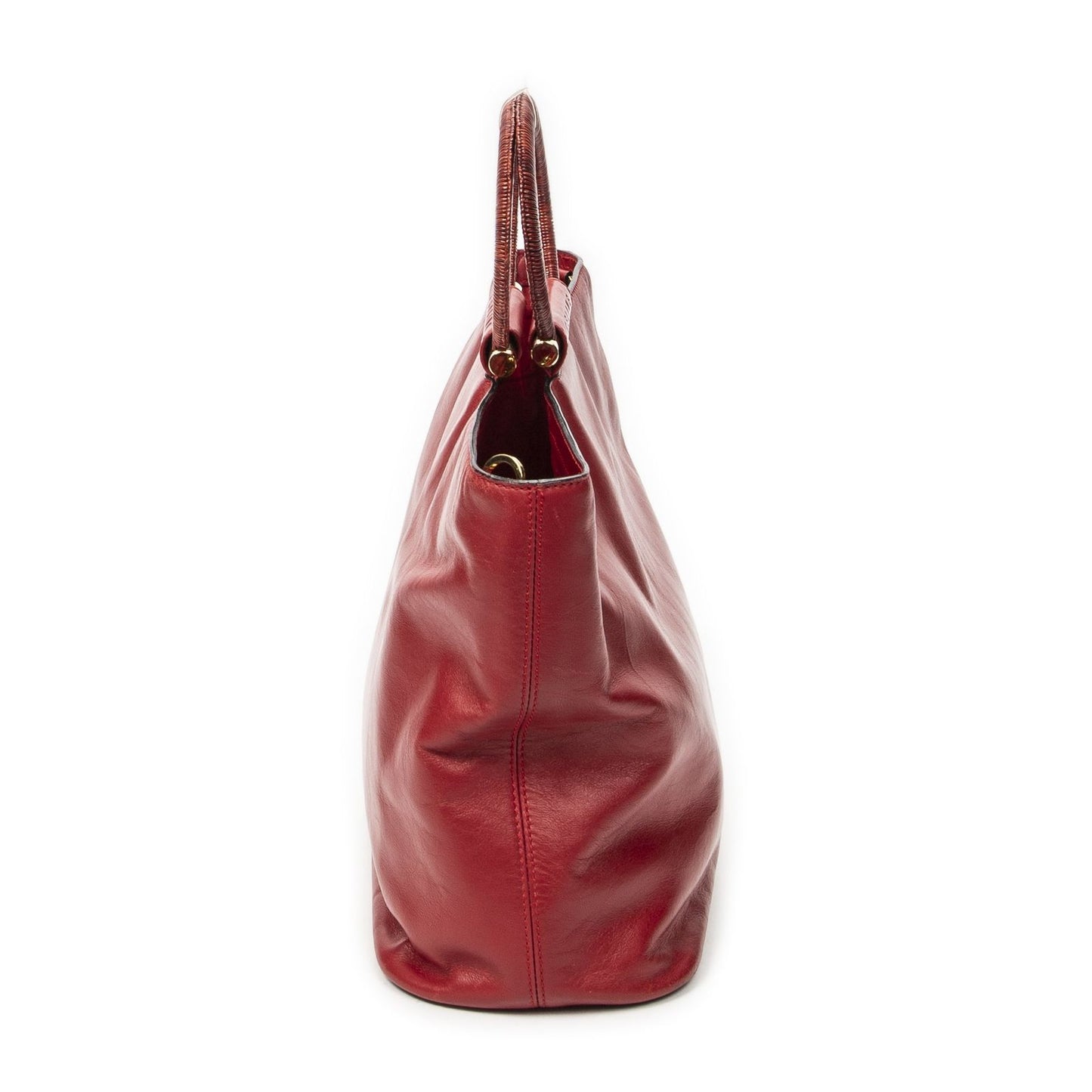 Celine Zip Top Handle Red Calfskin Leather — view 3