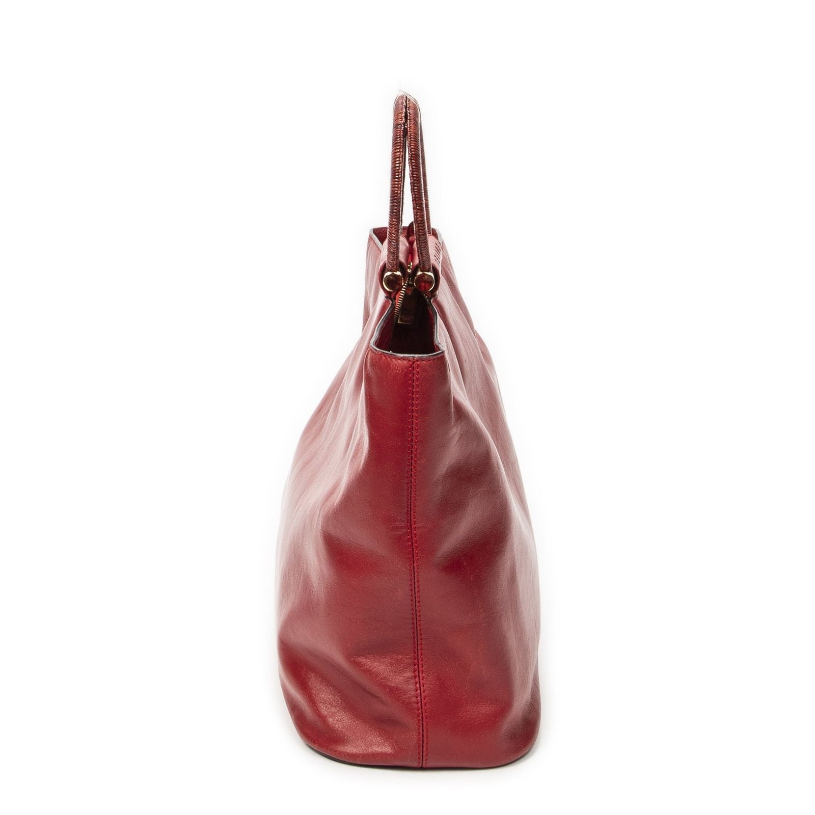 Celine Zip Top Handle Red Calfskin Leather — view 4