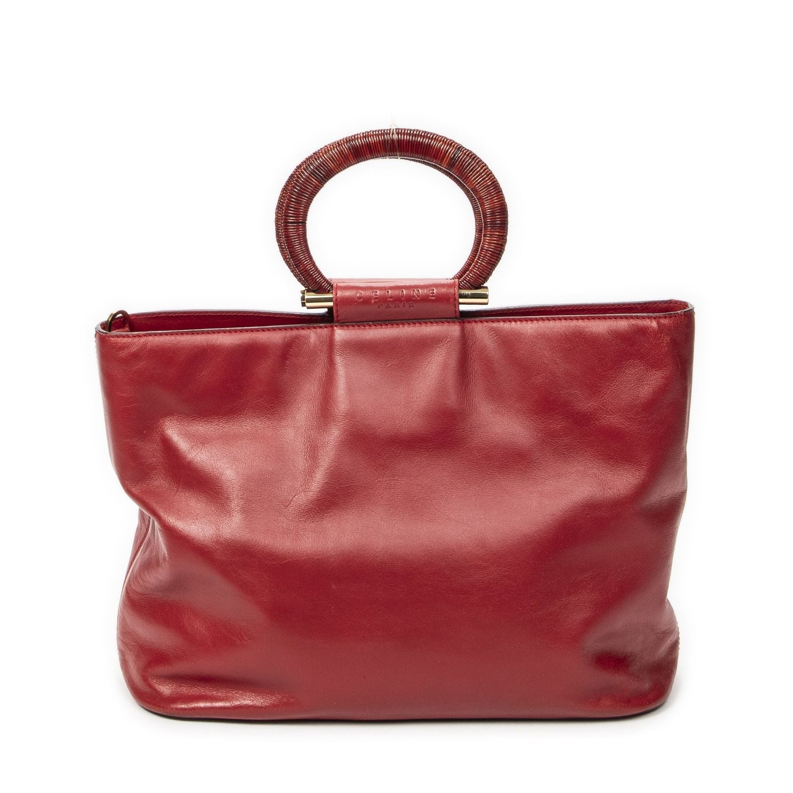 Celine Zip Top Handle Red Calfskin Leather — view 5