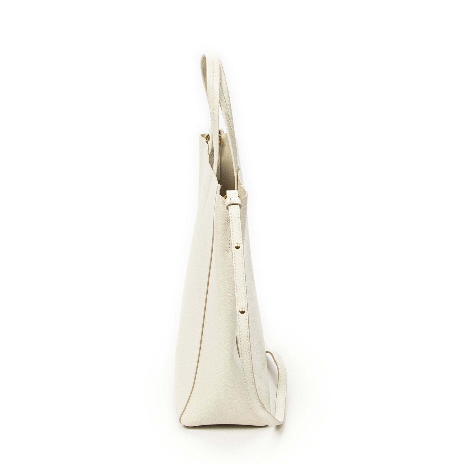 Celine Small Vertical Cover Tote White Gray Calfskin Leather — view 3