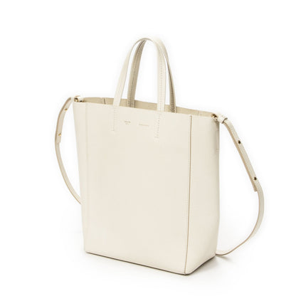 Celine Small Vertical Cover Tote White Gray Calfskin Leather — view 2