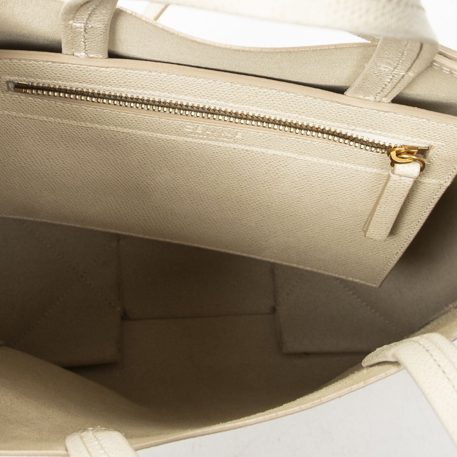 Celine Small Vertical Cover Tote White Gray Calfskin Leather — view 9