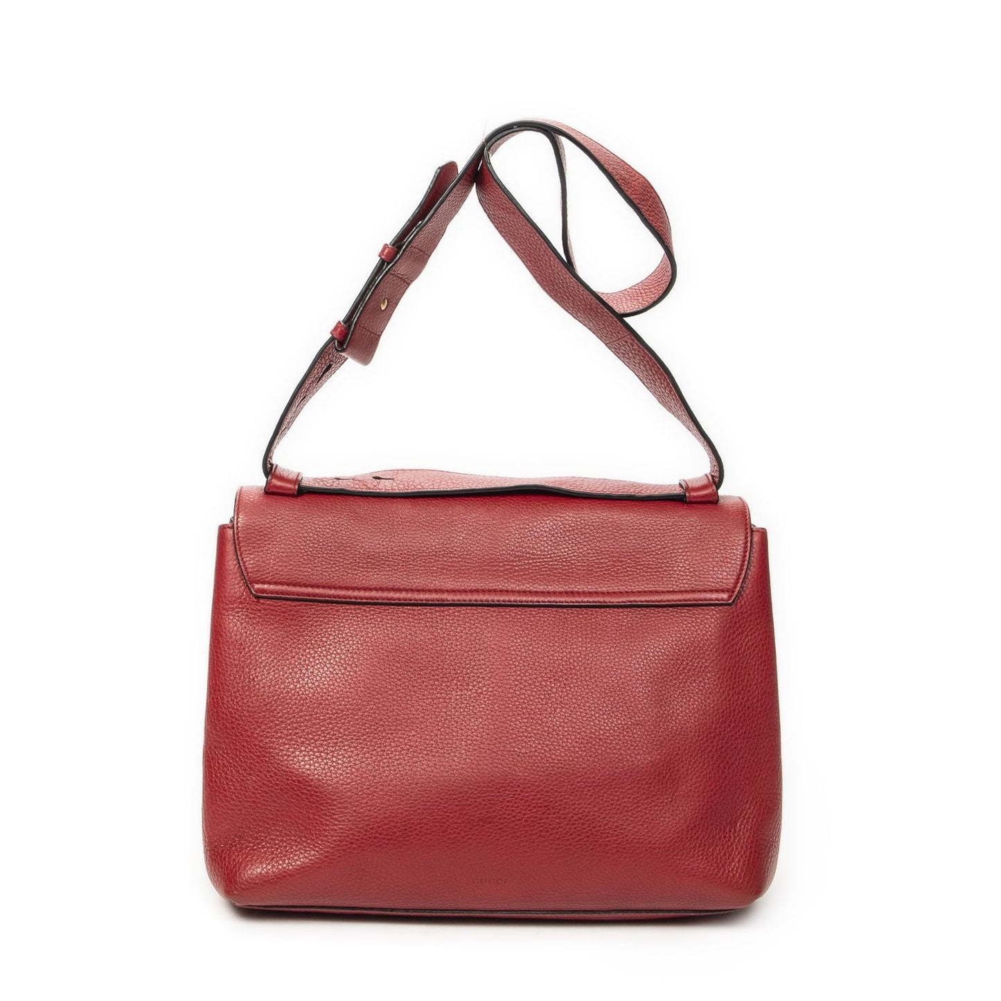 Gucci Large Marmont Flap Bag Red Gray Calfskin Leather — view 5
