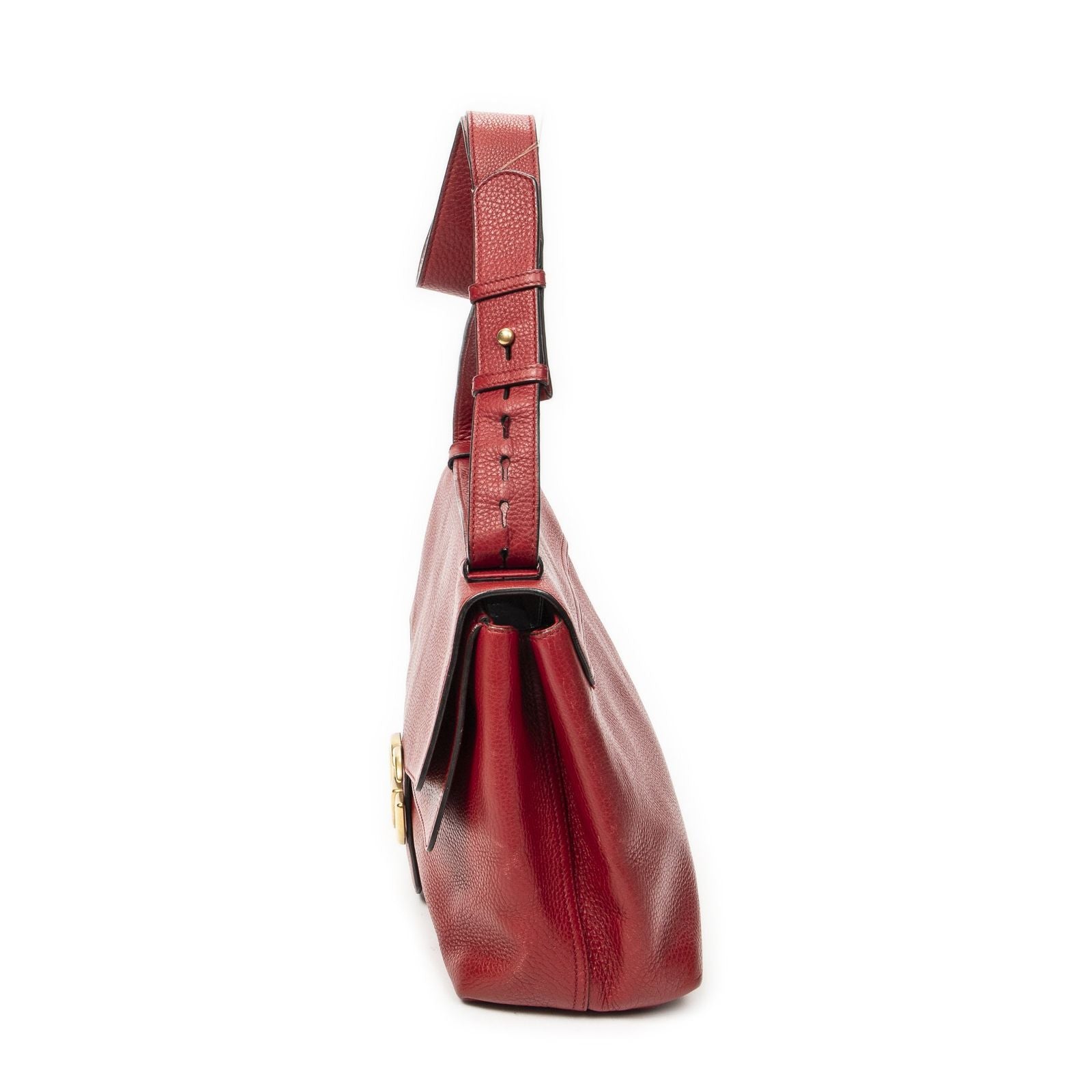 Gucci Large Marmont Flap Bag Red Gray Calfskin Leather — view 3