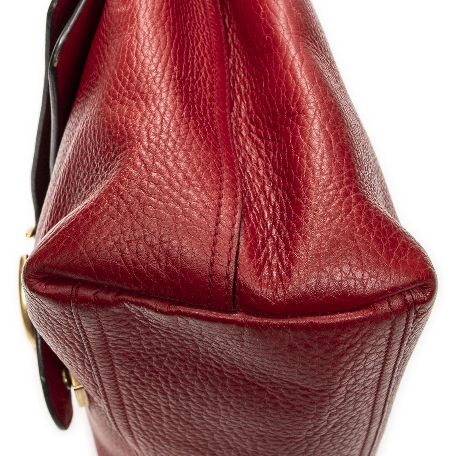 Gucci Large Marmont Flap Bag Red Gray Calfskin Leather — view 8