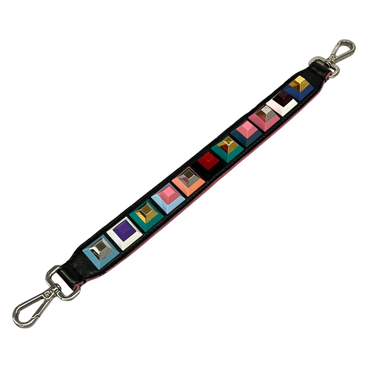 Fendi Shoulder Strap Mini Black Pink Multi Leather