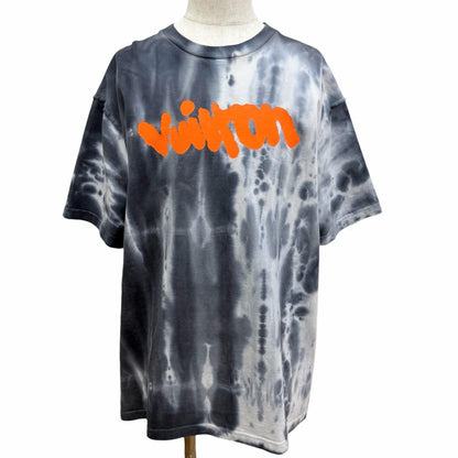 Louis Vuitton Inside Out Tie Dye Logo Print Short Sleeve T-Shirt Gray XL