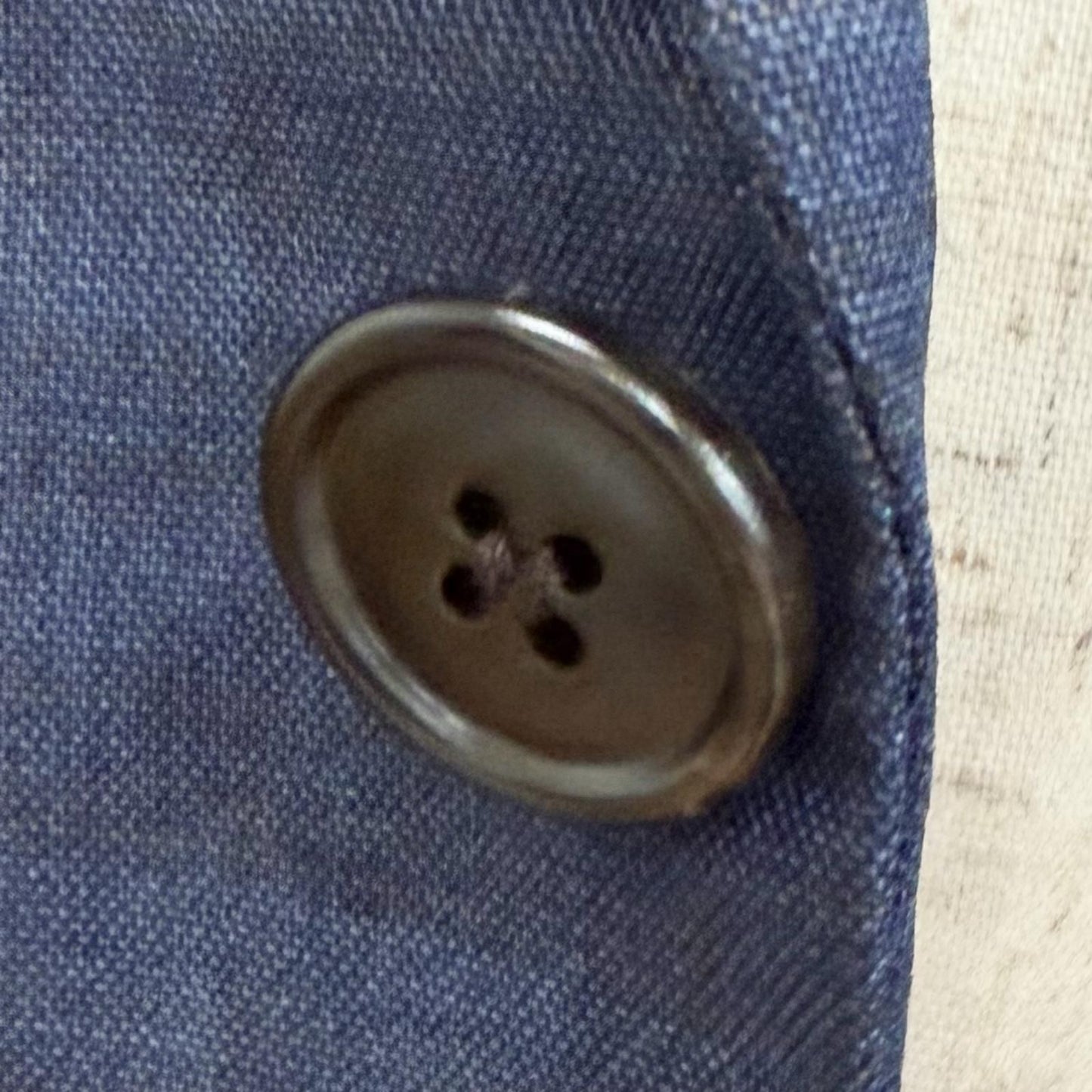 Hermes Super Wool Single Tailored Jacket Leather Blue 44 Recommended — view 6