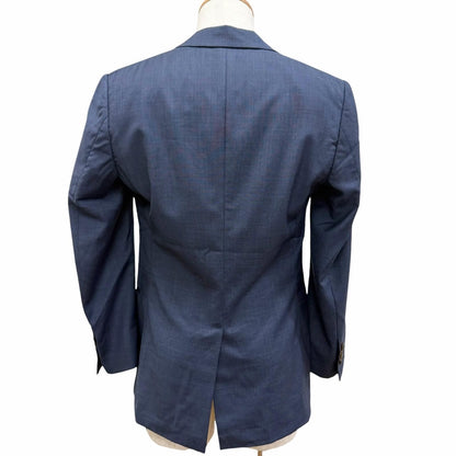 Hermes Super Wool Single Tailored Jacket Leather Blue 44 Recommended — view 4