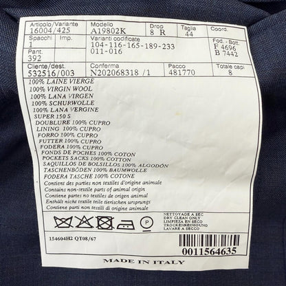 Hermes Super Wool Single Tailored Jacket Leather Blue 44 Recommended — view 8