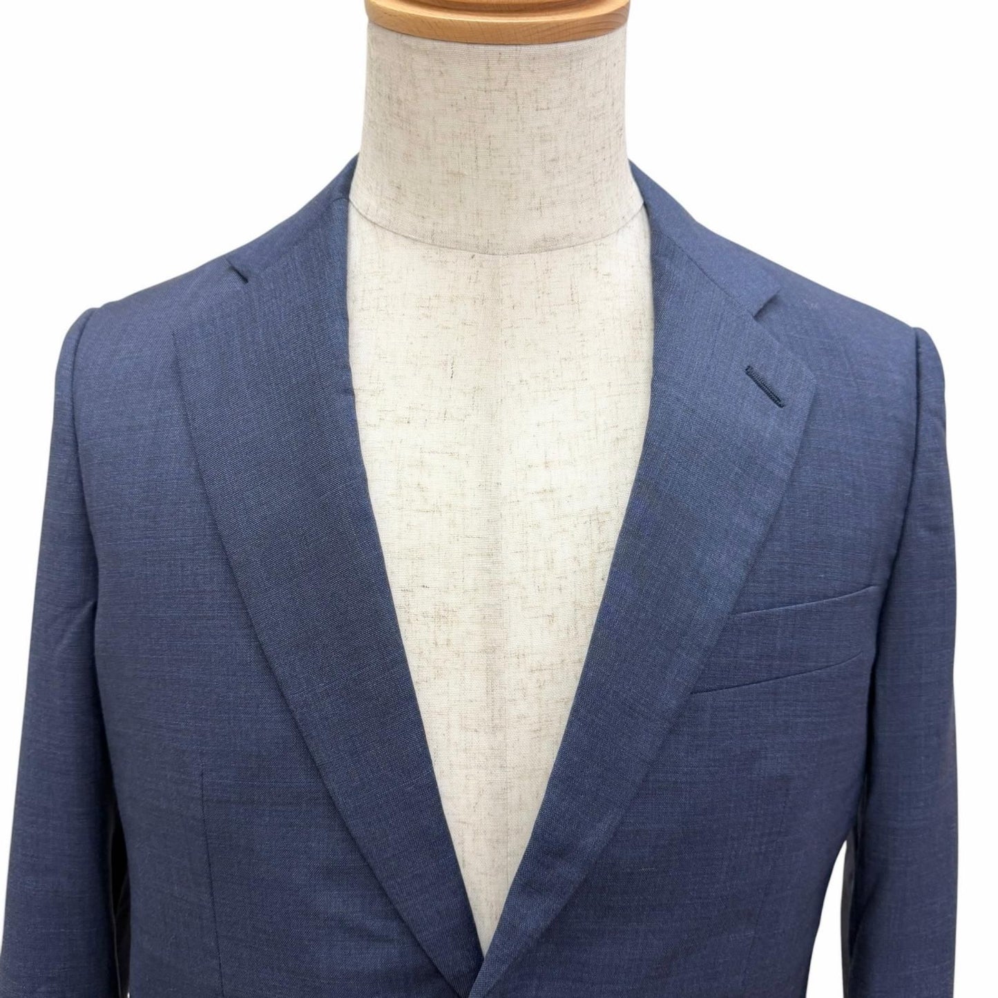 Hermes Super Wool Single Tailored Jacket Leather Blue 44 Recommended — view 2