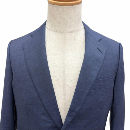 Hermes Super Wool Single Tailored Jacket Leather Blue 44 Recommended — view 2