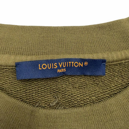 Louis Vuitton Logo Studded Embroidery Cotton Signature Pullover Sweatshirt Khaki — view 7