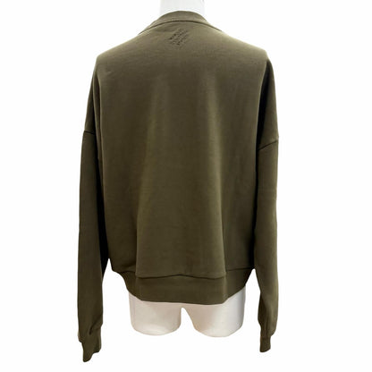 Louis Vuitton Logo Studded Embroidery Cotton Signature Pullover Sweatshirt Khaki — view 4