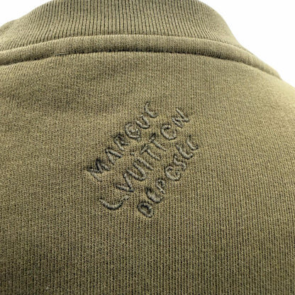 Louis Vuitton Logo Studded Embroidery Cotton Signature Pullover Sweatshirt Khaki — view 6