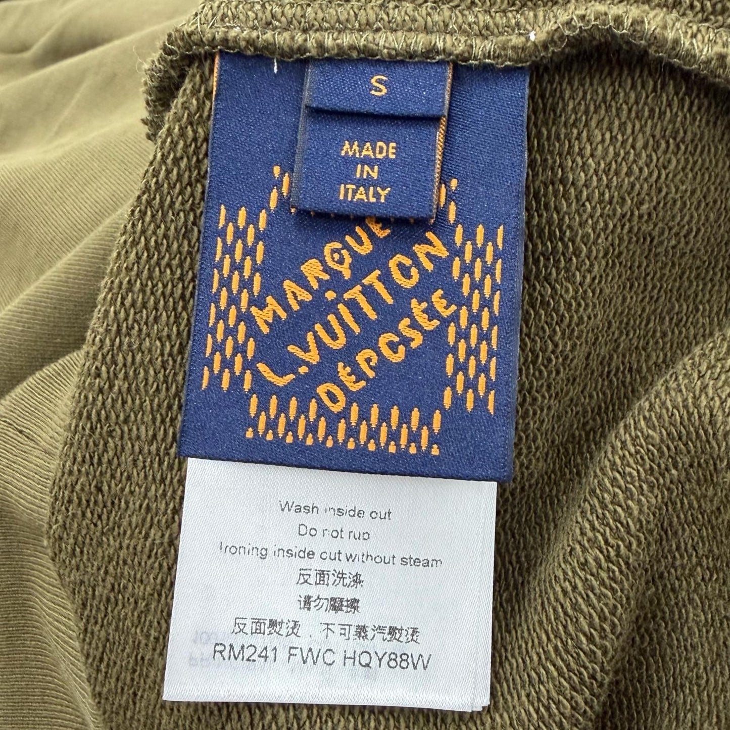 Louis Vuitton Logo Studded Embroidery Cotton Signature Pullover Sweatshirt Khaki — view 8